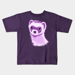 Ferret Cuteness In Purple Kids T-Shirt